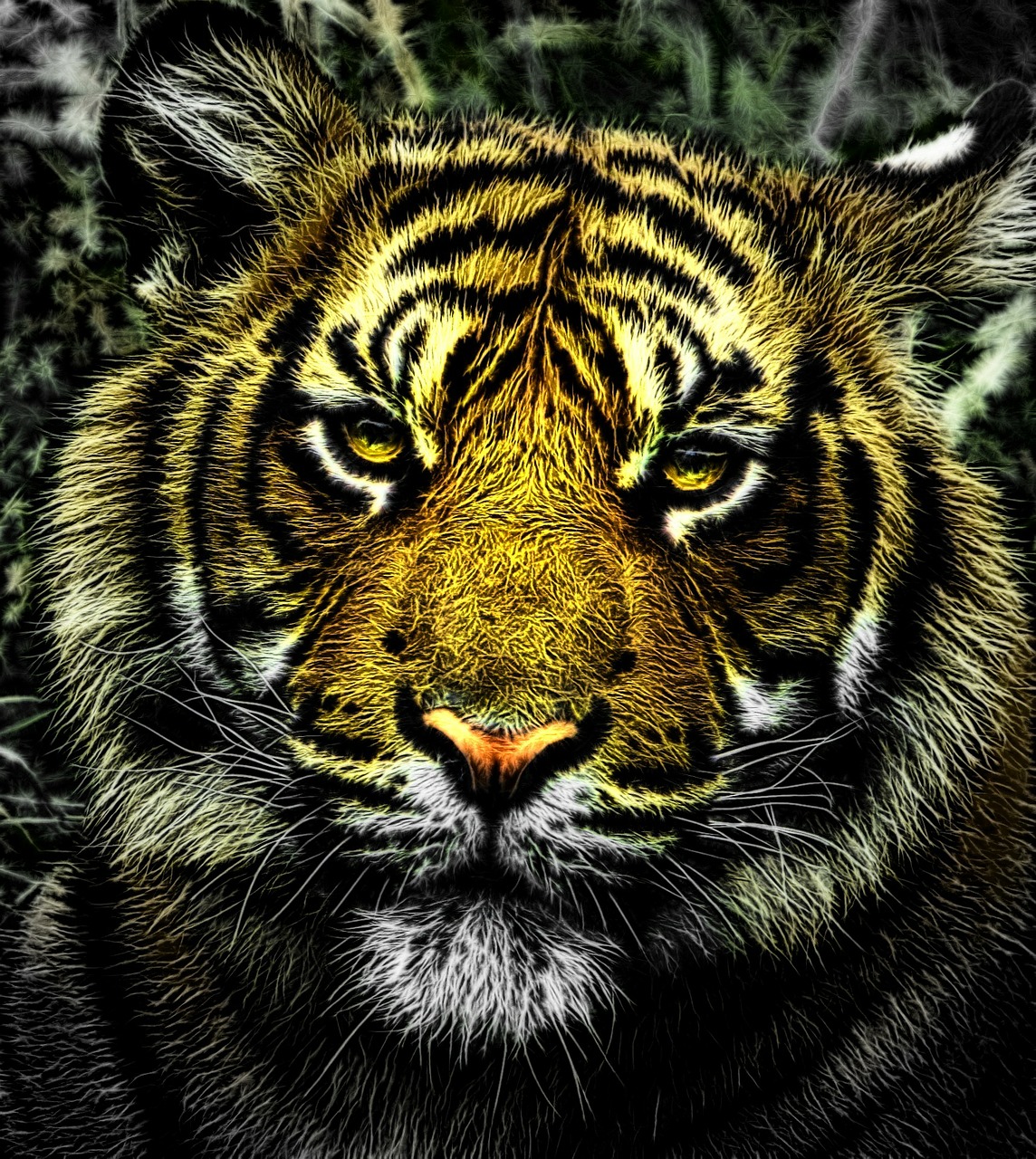 tiger head portrait free photo