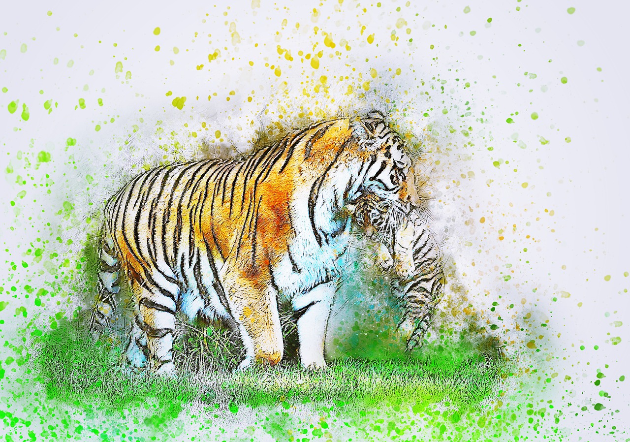 Тигр рисунок большой