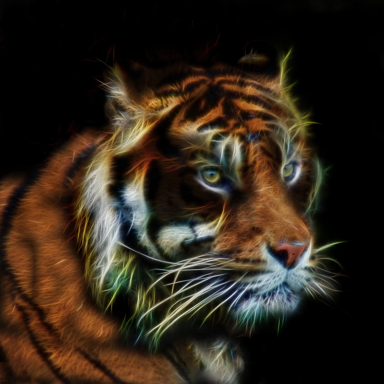 tiger  fractalius  profile picture free photo