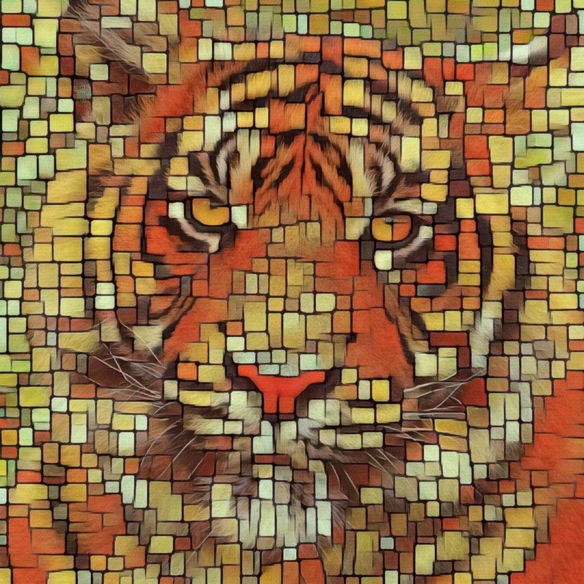 drawing tiger bricks free photo