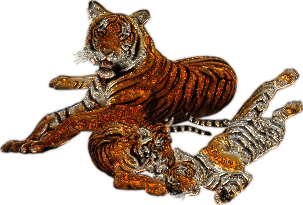 tiger family metallizer art free photo