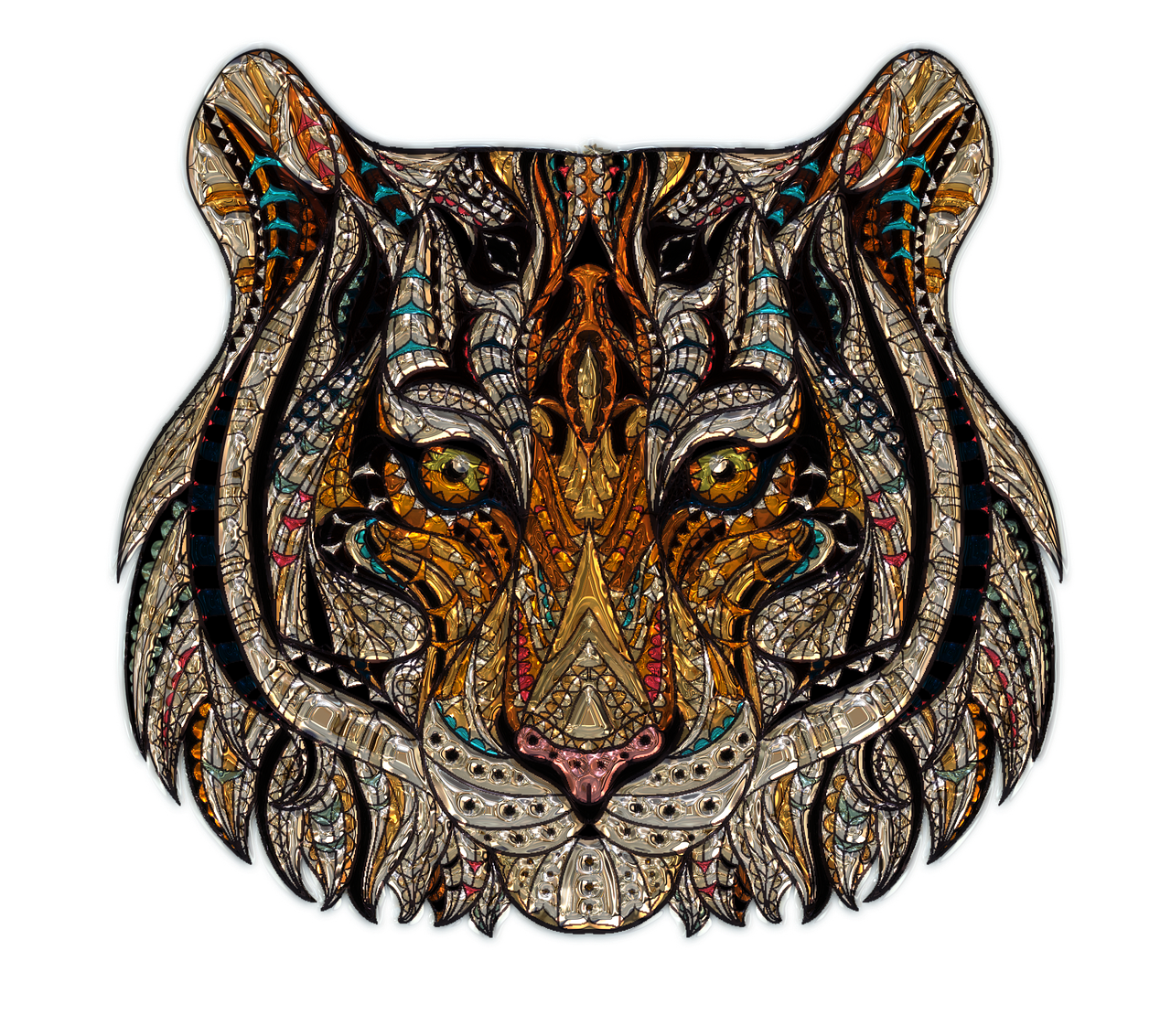 tiger head metallizer art free photo