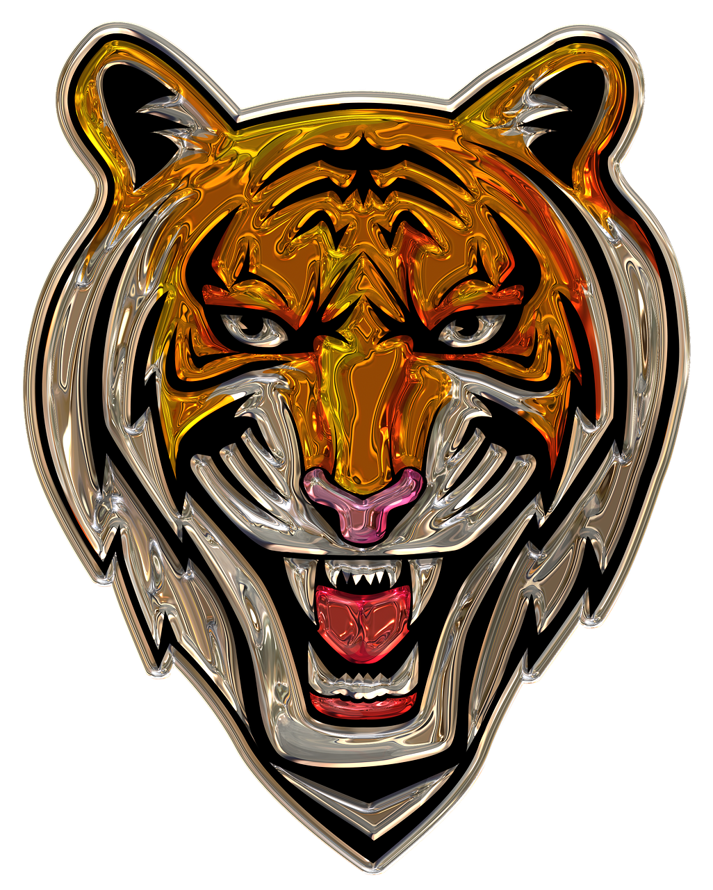 tiger head metallizer art free photo