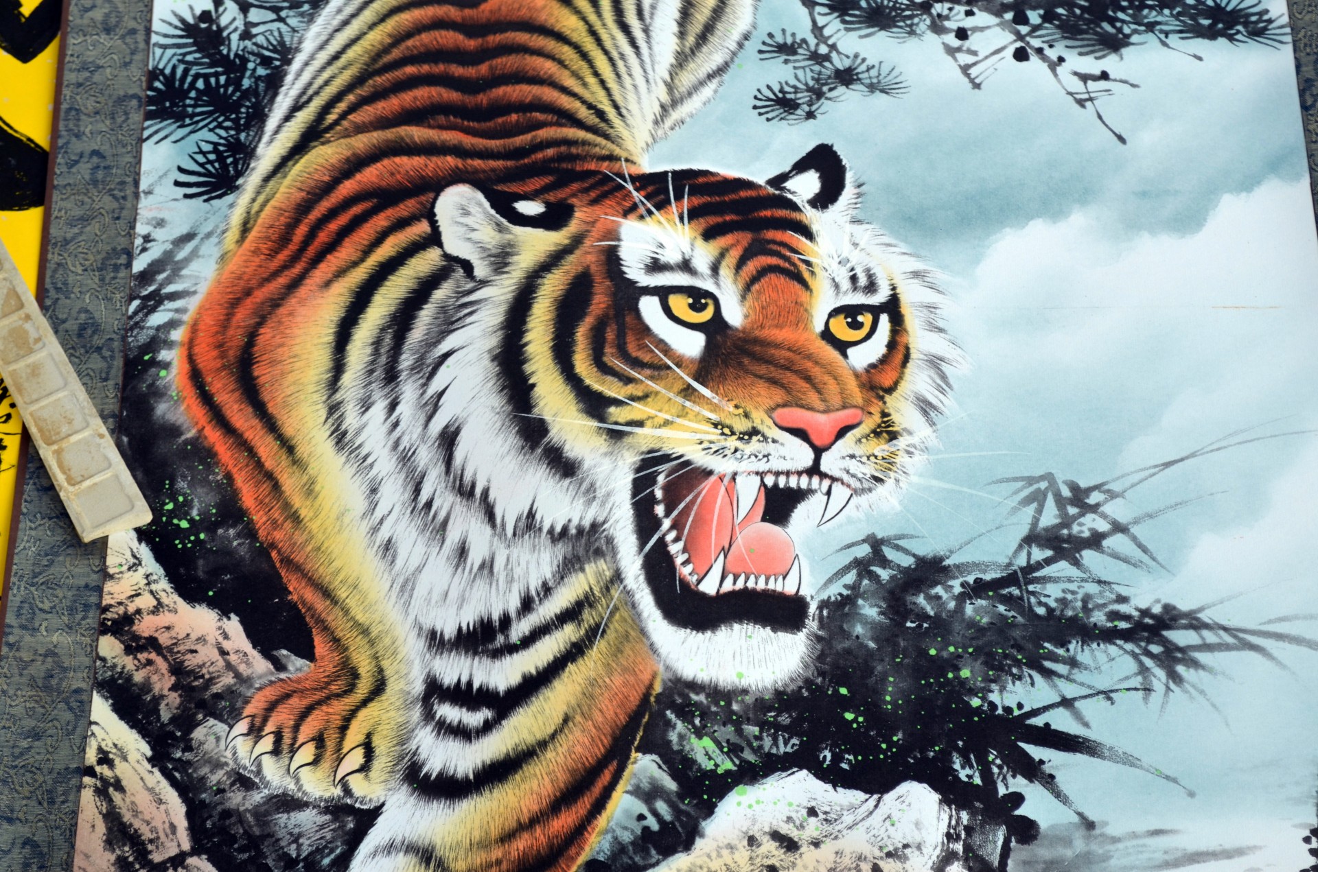 illustration scroll tiger free photo