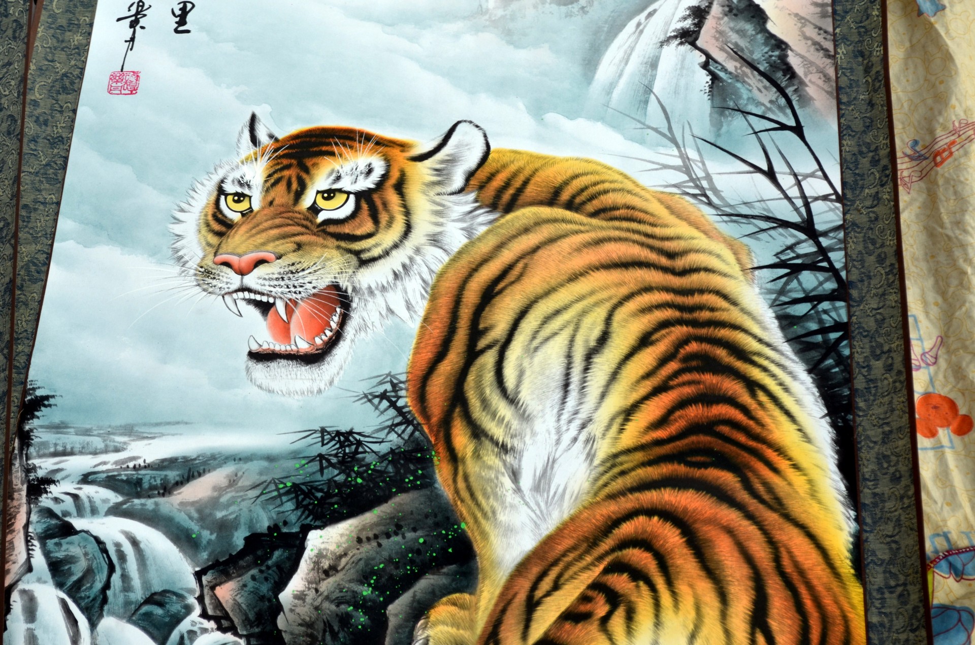 illustration scroll tiger free photo