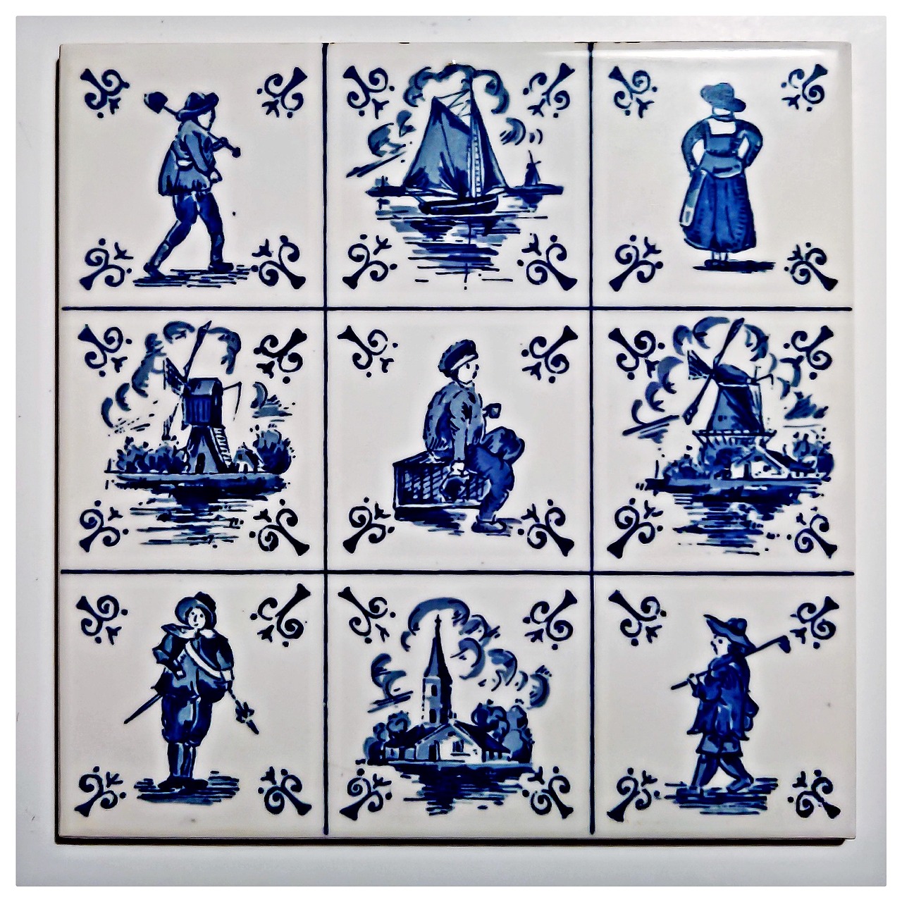 tile motive from holland delft free photo