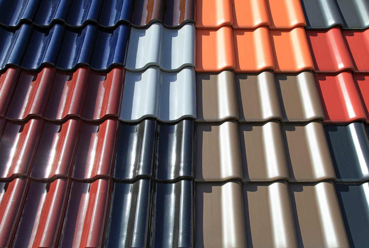 tile roofing tiles intense colours free photo