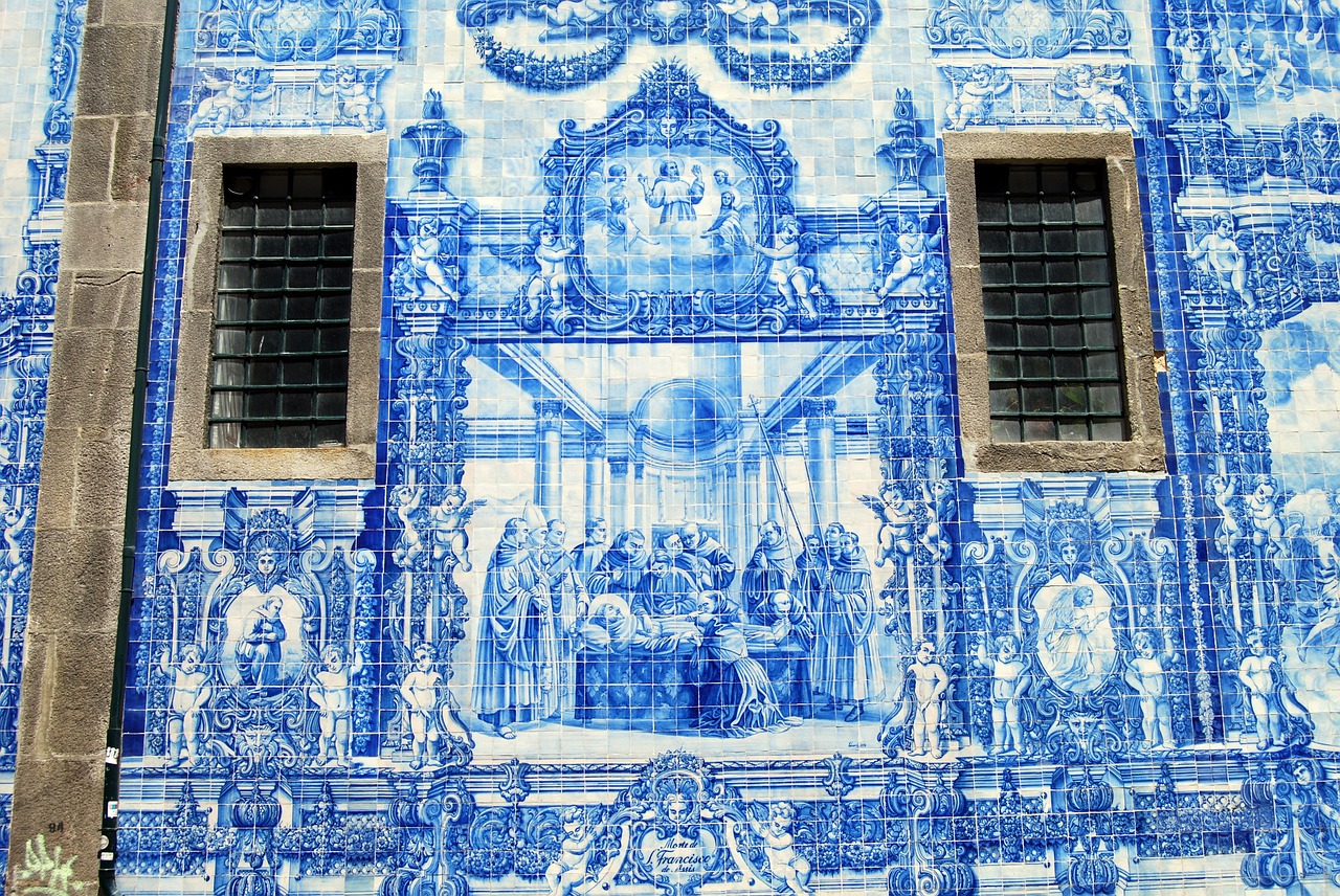 tiles ceramics blue free photo