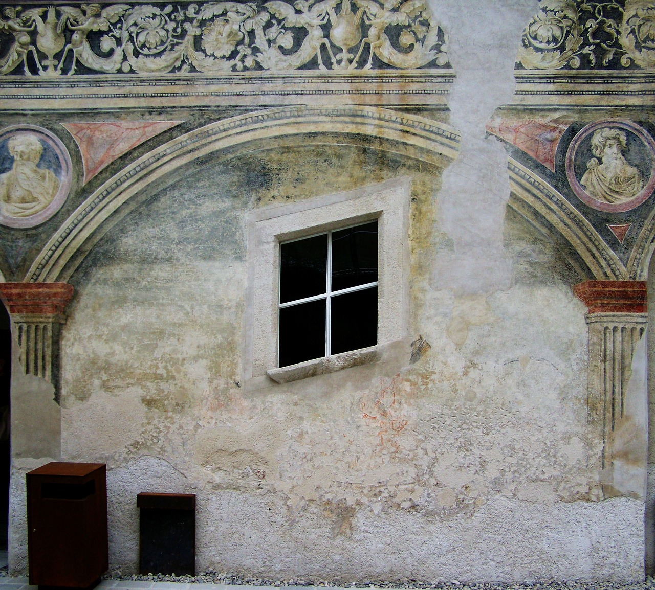 tilted window medieval building architecture free photo