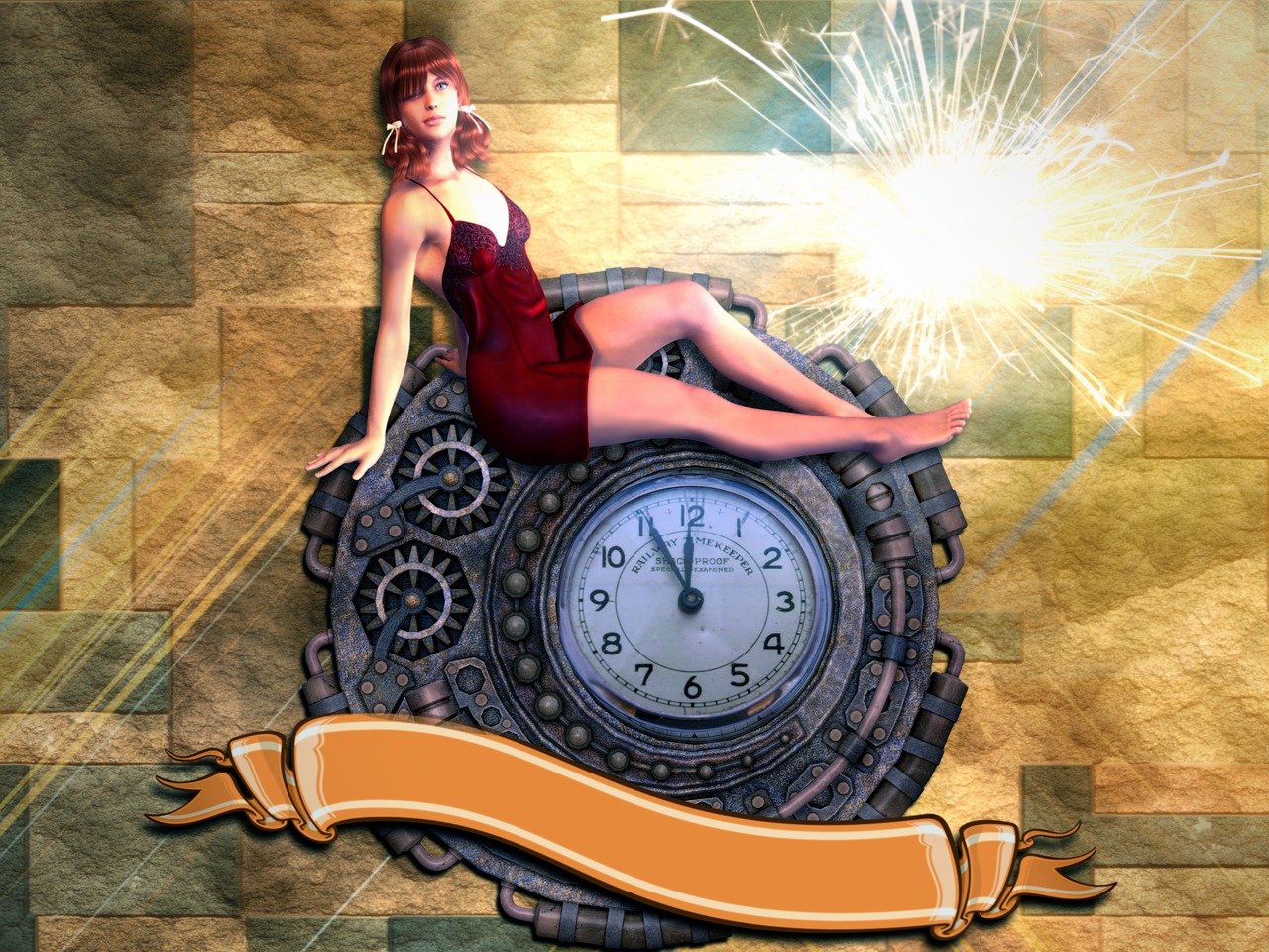 time clock woman free photo