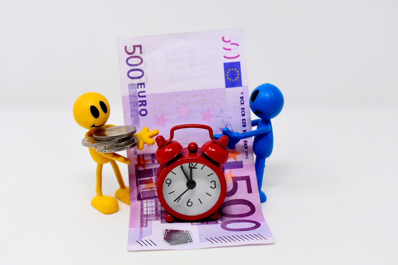 time is money  bank note  coins free photo