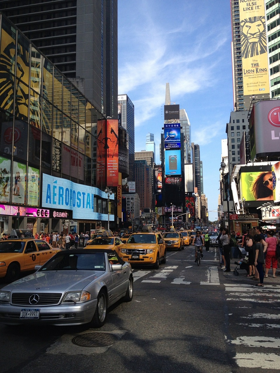 time square street cars free photo