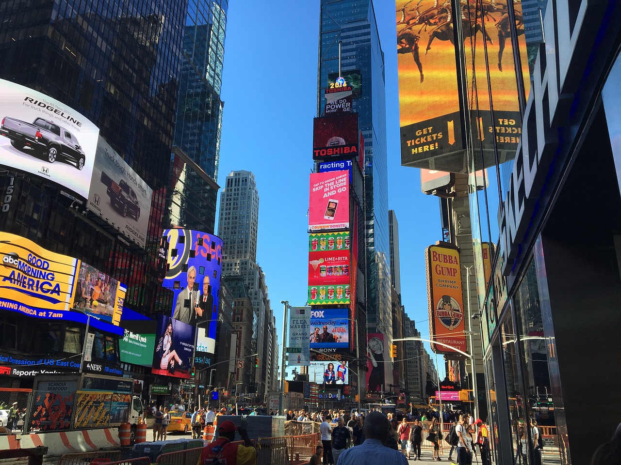 times square new york buildings free photo