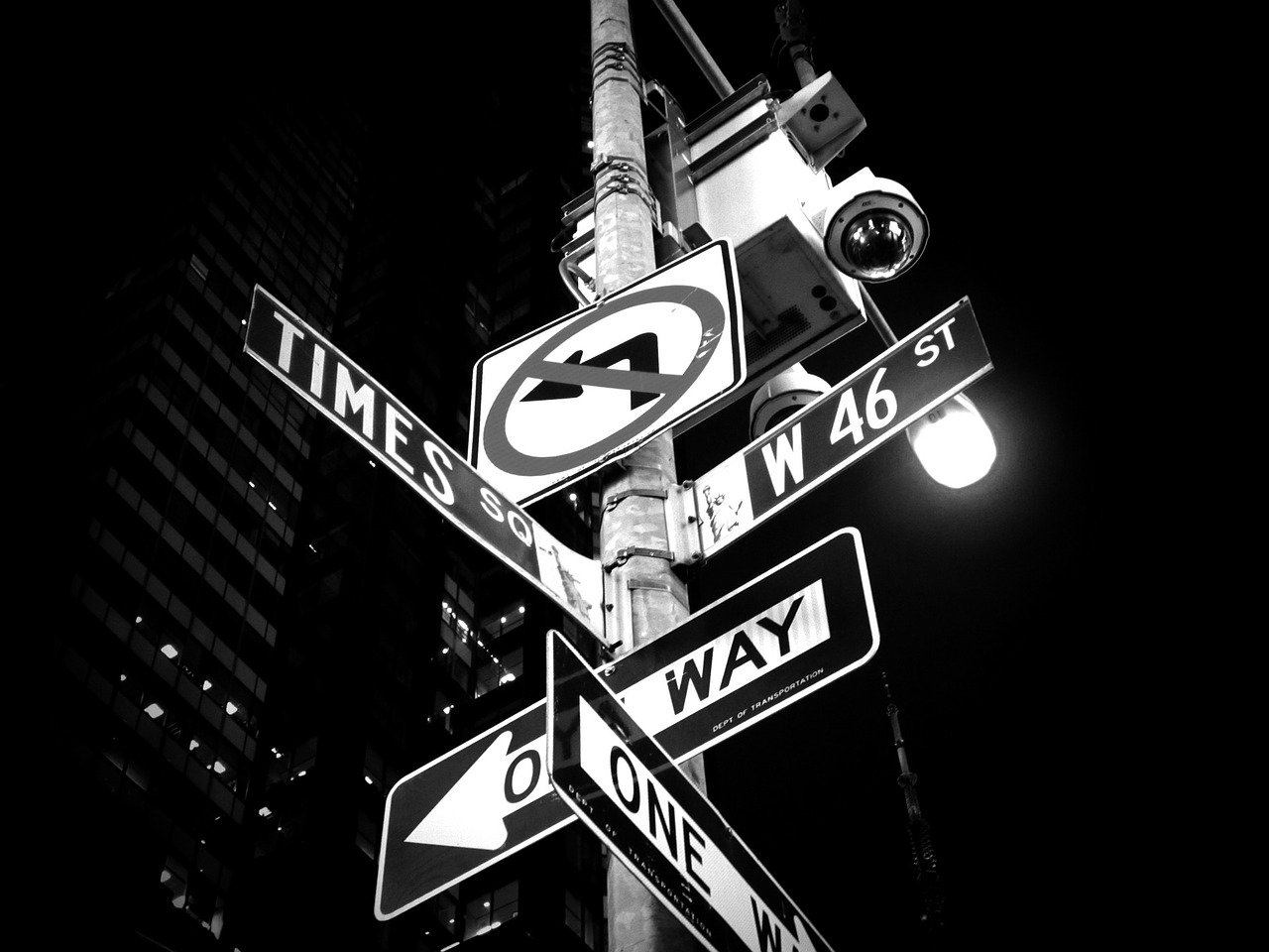 times square new york road signs free photo