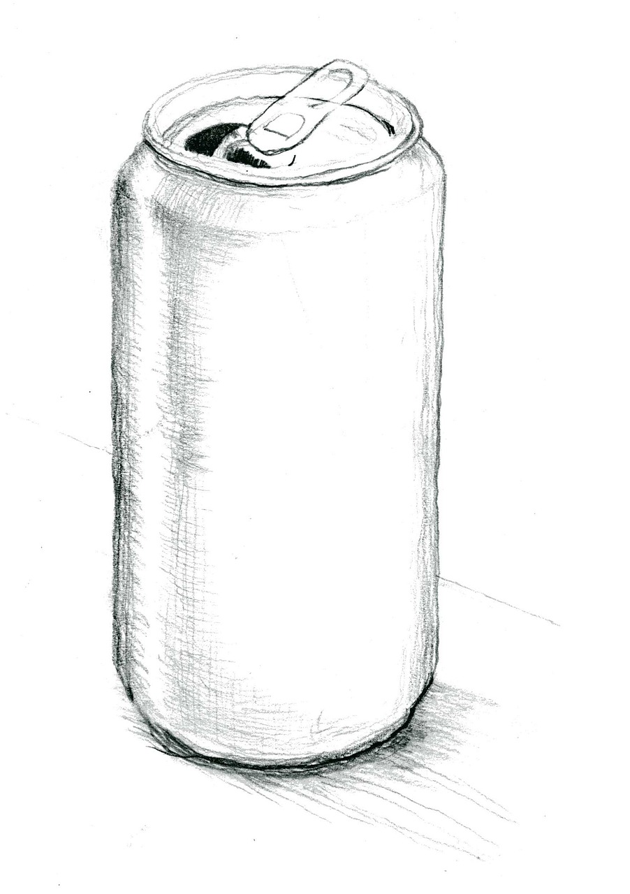 Edit free photo of Tin can,pencil drawing,grayscale scan,free pictures
