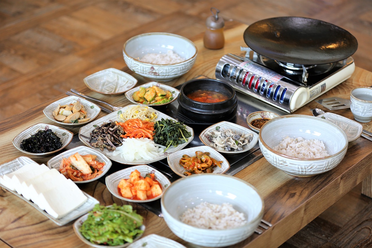 tofu grilled and rice barley rice korean food free photo