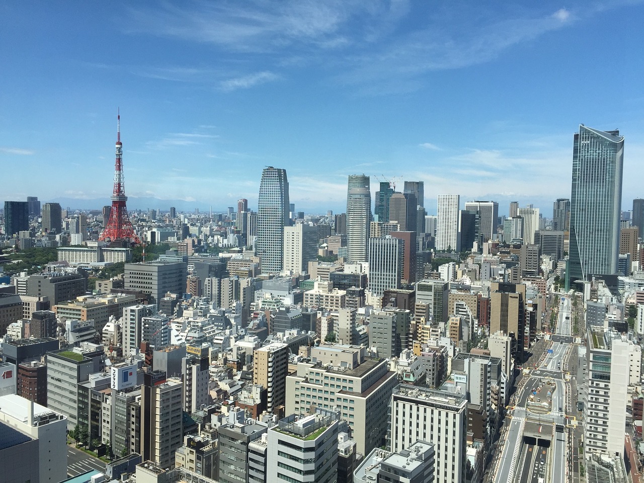 tokyo red tower city free photo