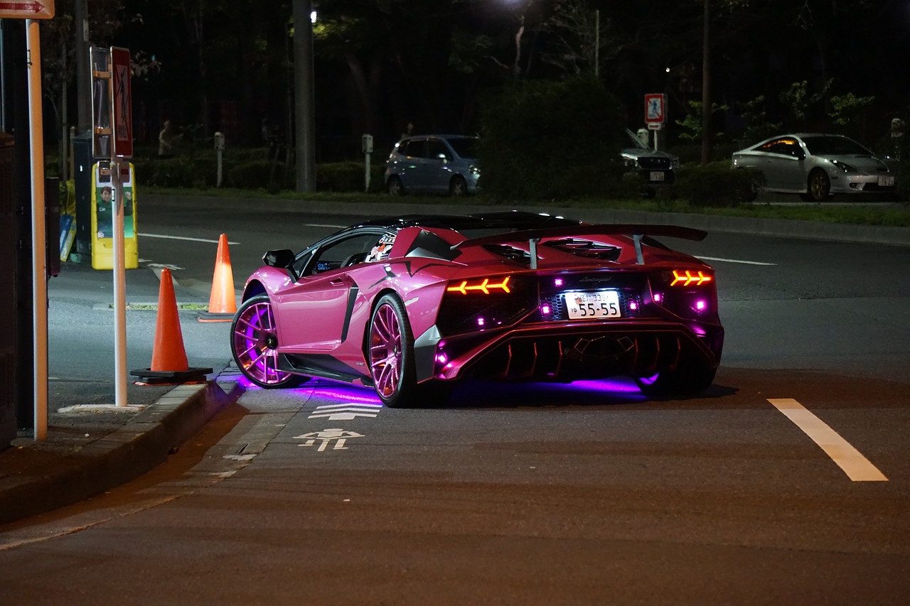 tokyo  night  lamborghini free photo