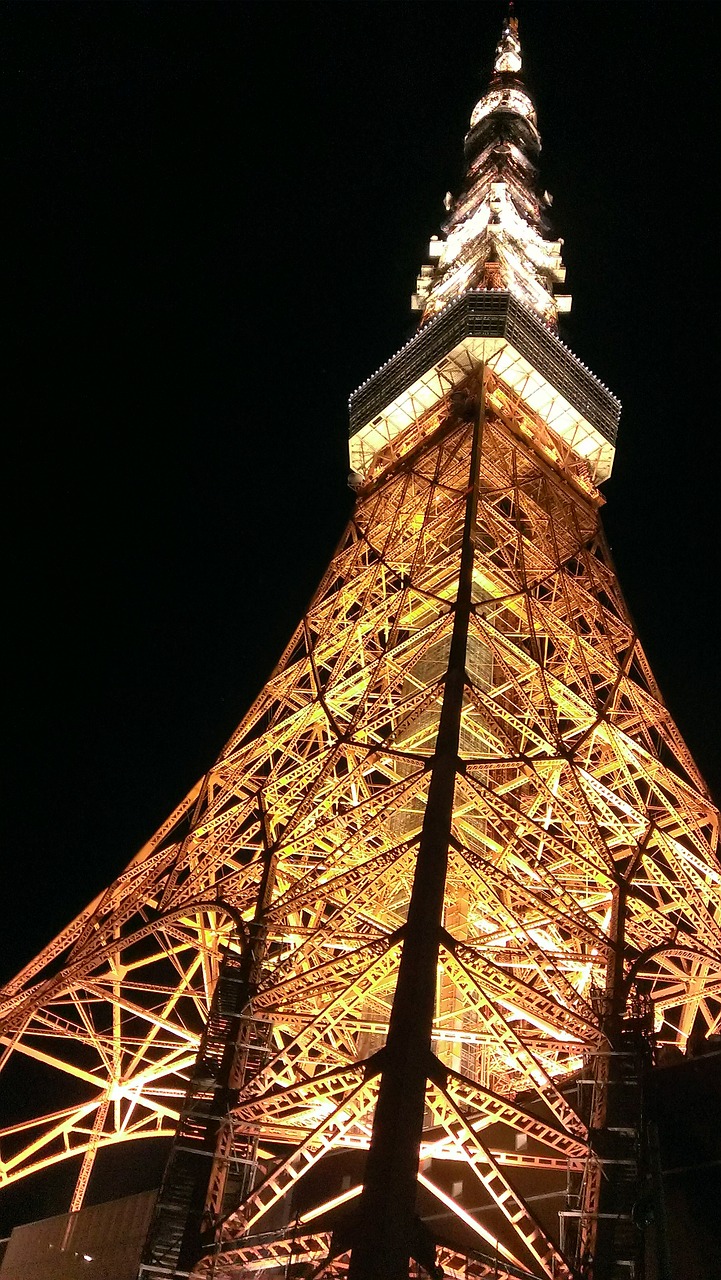 tokyo tower night view black free photo
