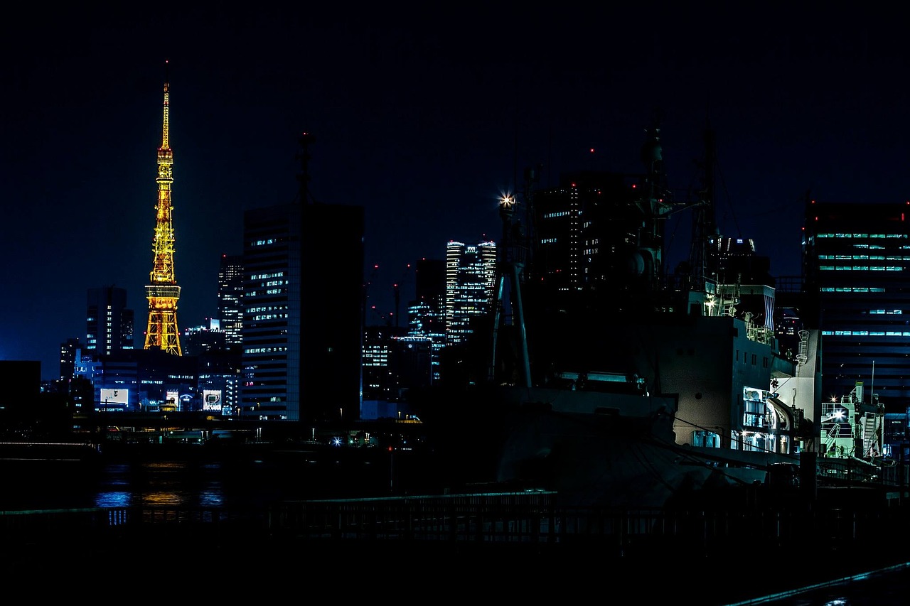 tokyo tower night view orange free photo