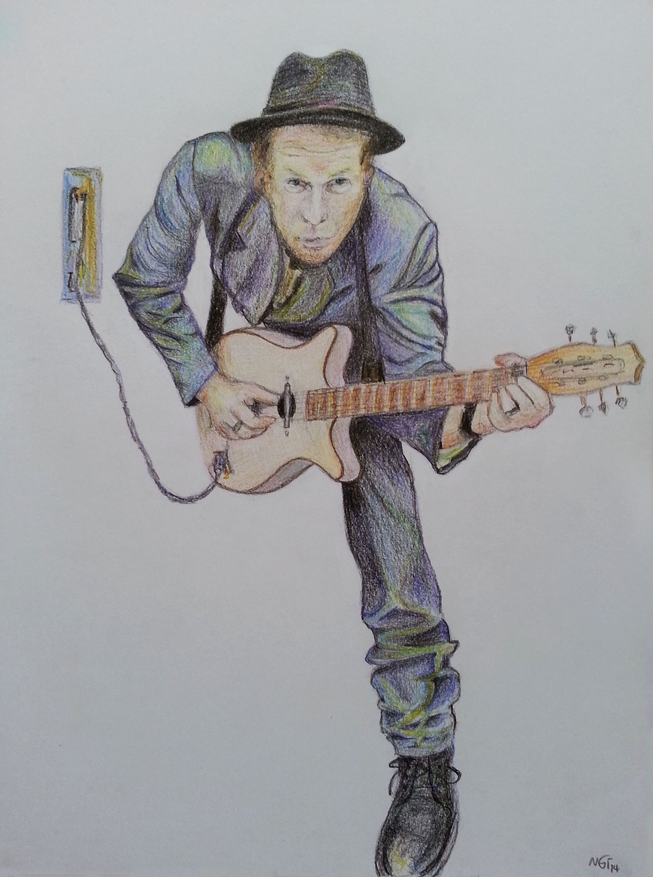 tom waits painted drawing free photo