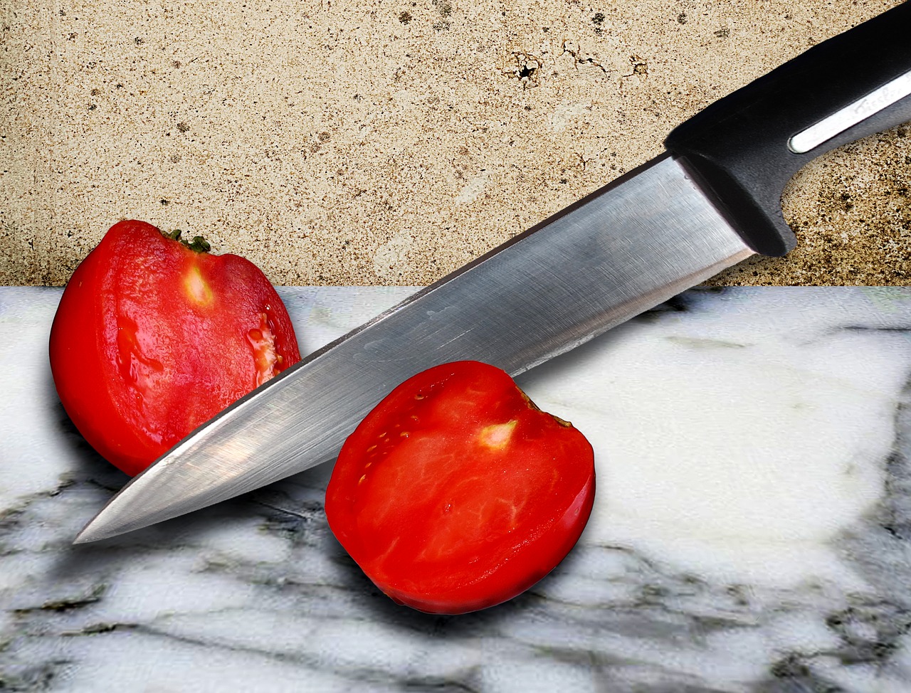 tomato cut knife free photo