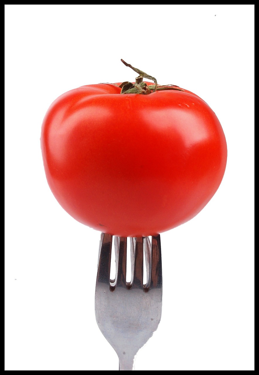 tomato fork tomato red free photo