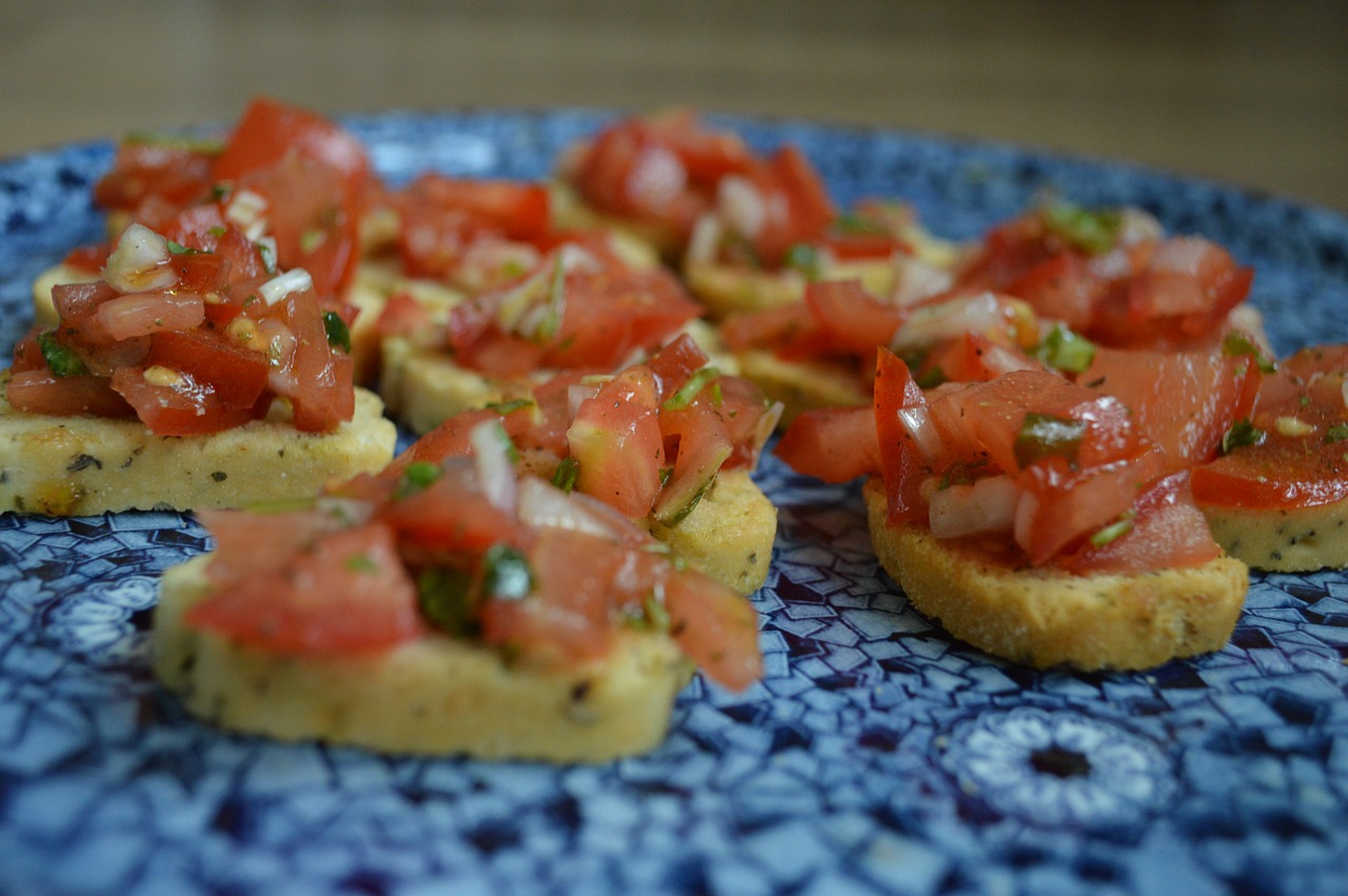 tomato bruschetta basil free photo