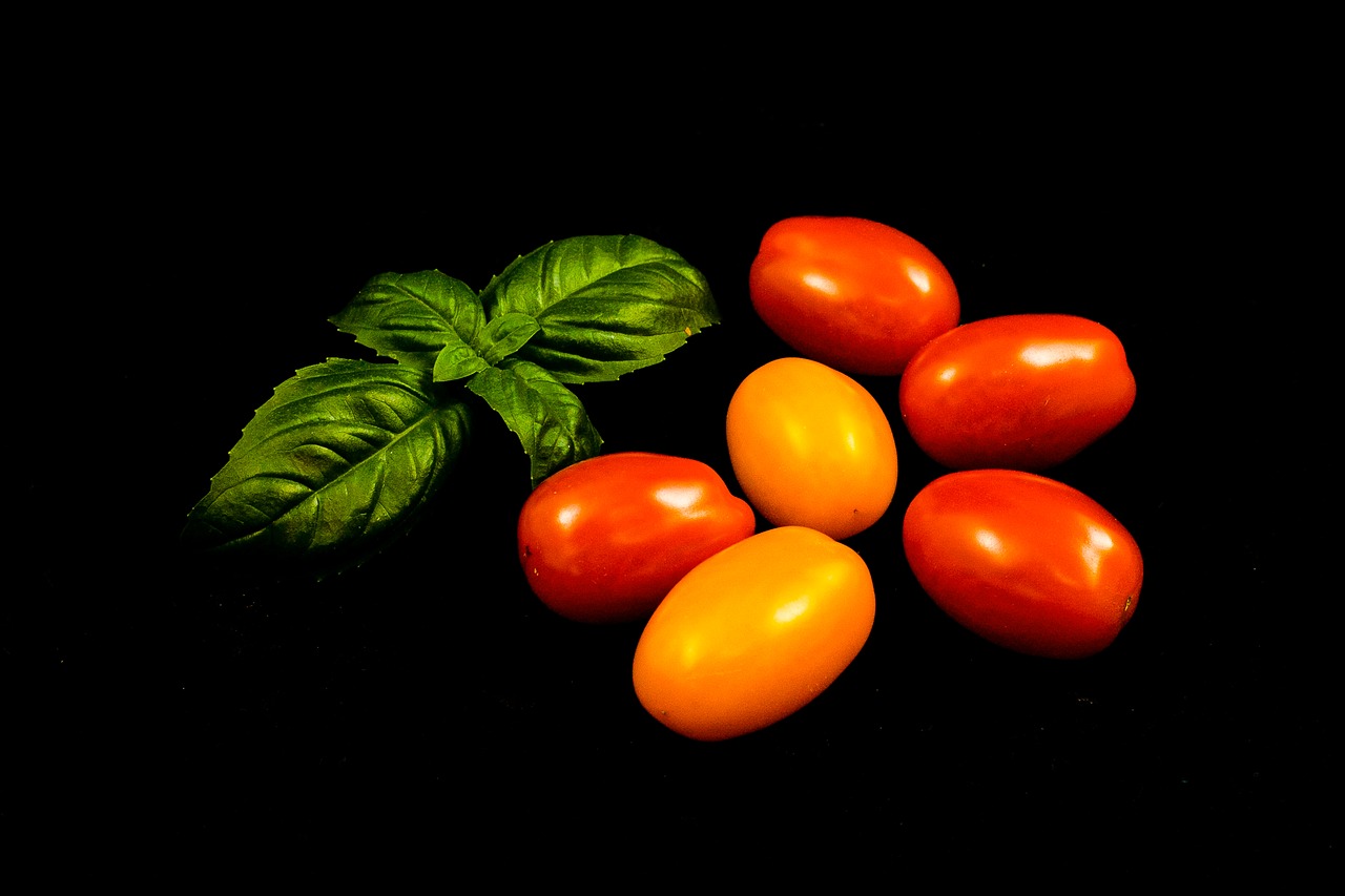 tomato  basil  vegetables free photo