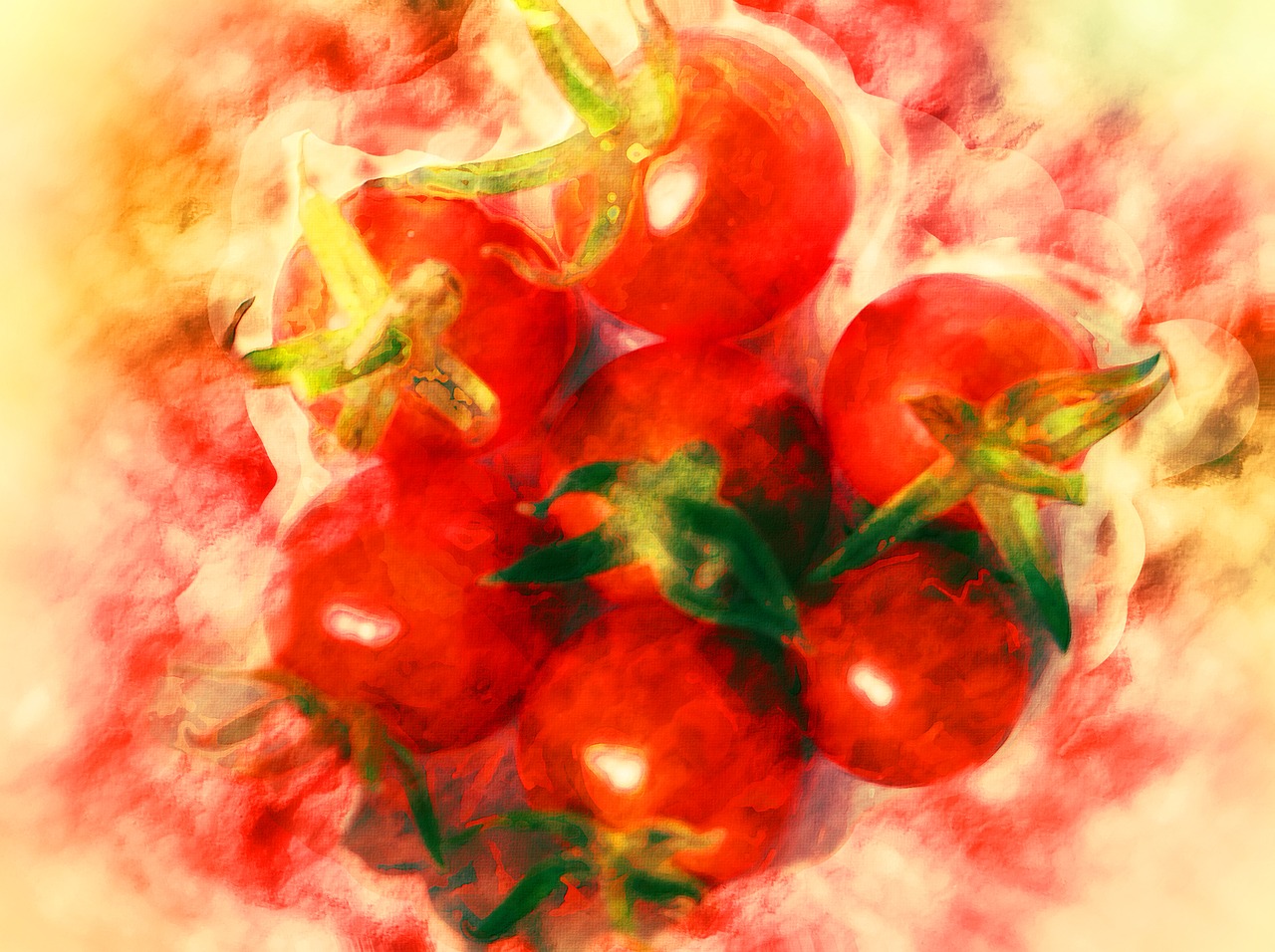 tomatoes watercolor red free photo