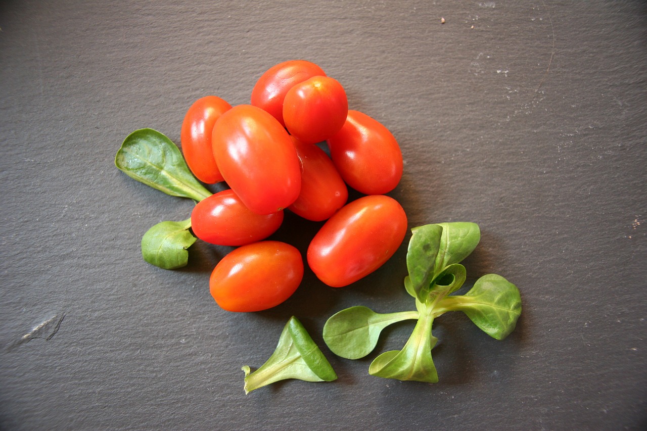 tomatoes lamb's lettuce salad free photo