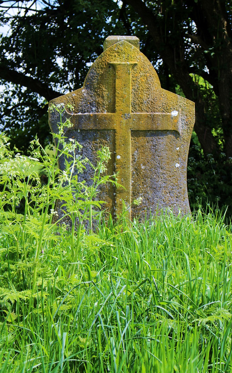 tombstone green grass free photo
