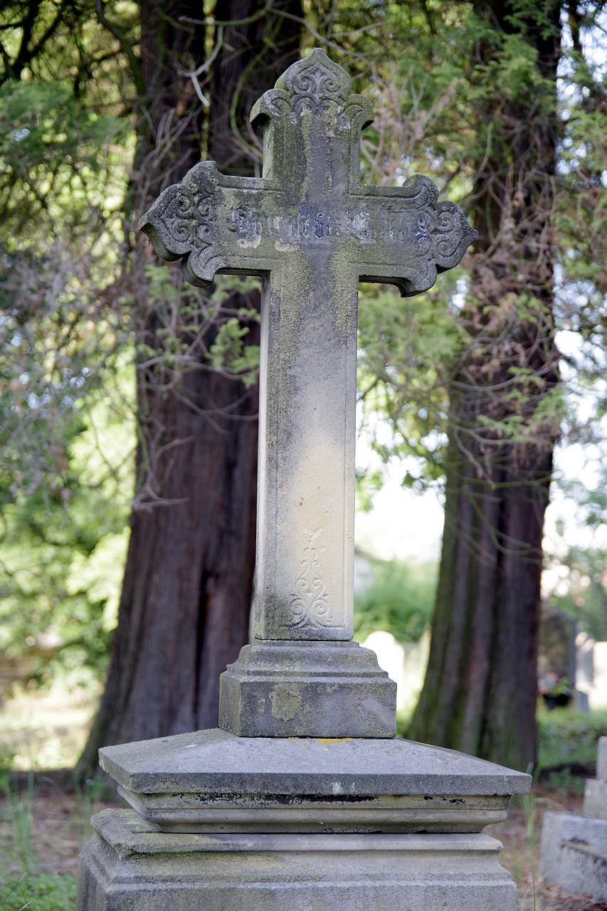 tombstone cross cemetery free photo