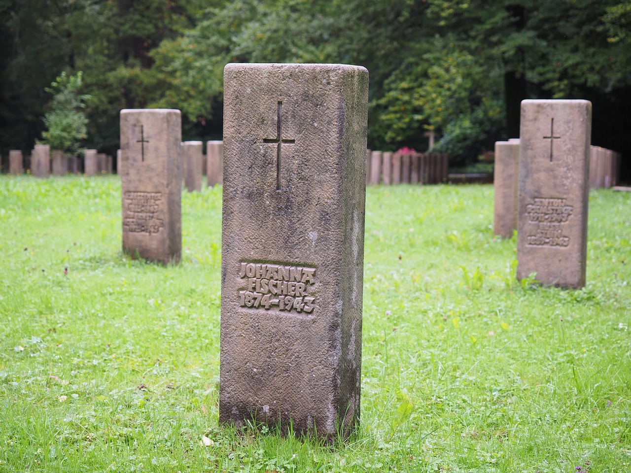tombstone cross forest cemetery stuttgart free photo