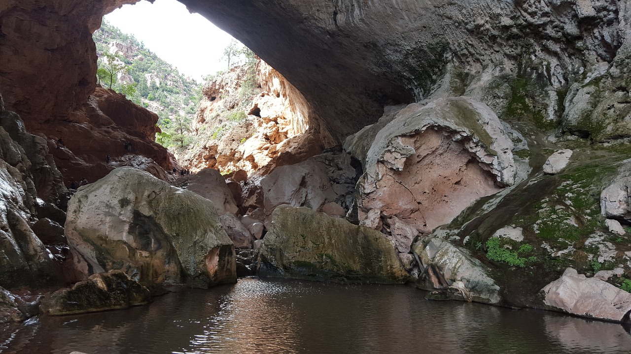 tonto natural bridge cave water free photo