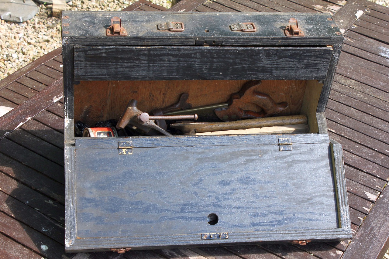 toolbox  wooden  old free photo