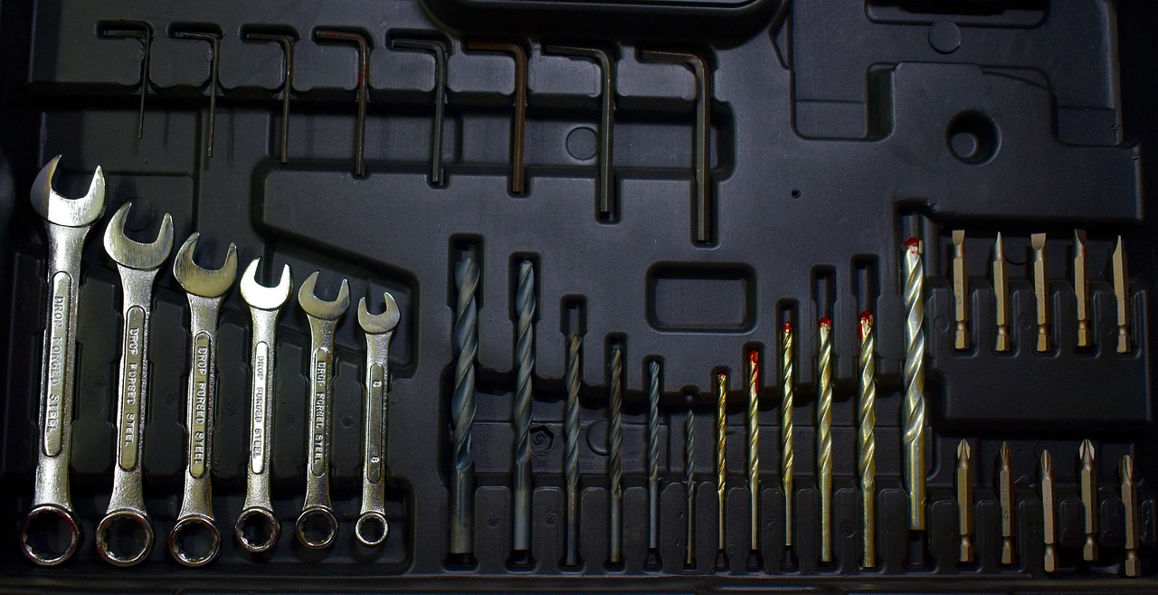 toolkit wrench drilling bits free photo