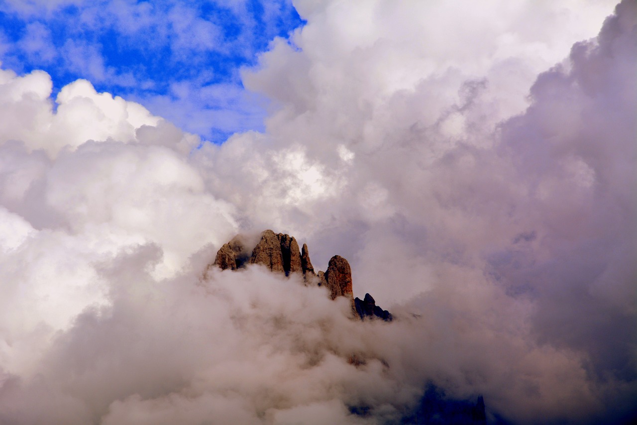 top clouds dolomites free photo