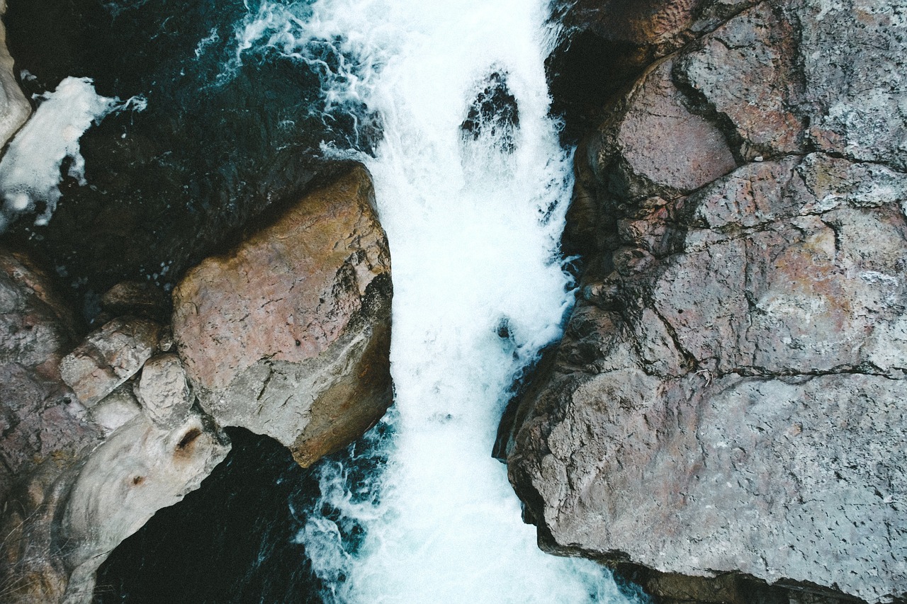 top view water river free photo