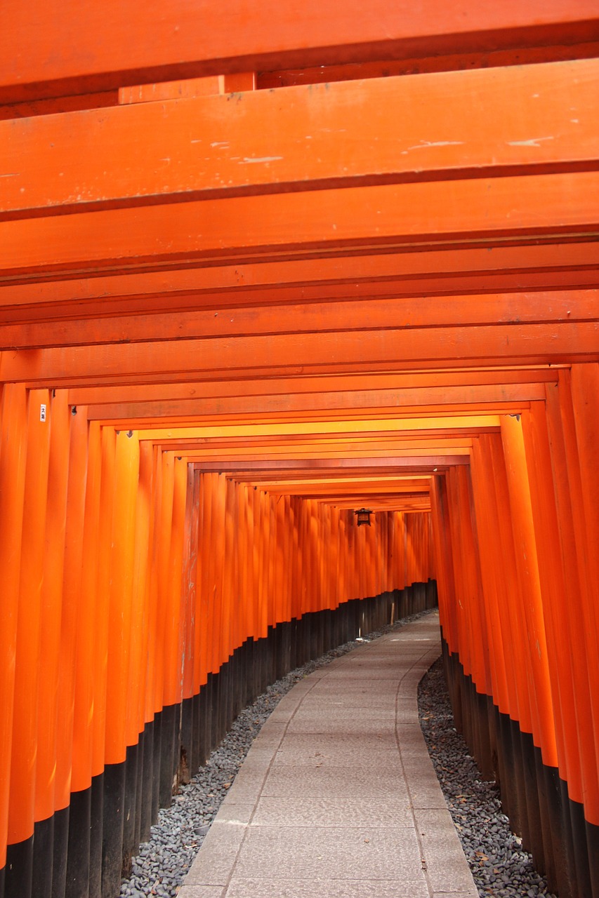 torii gate orange shrine free photo