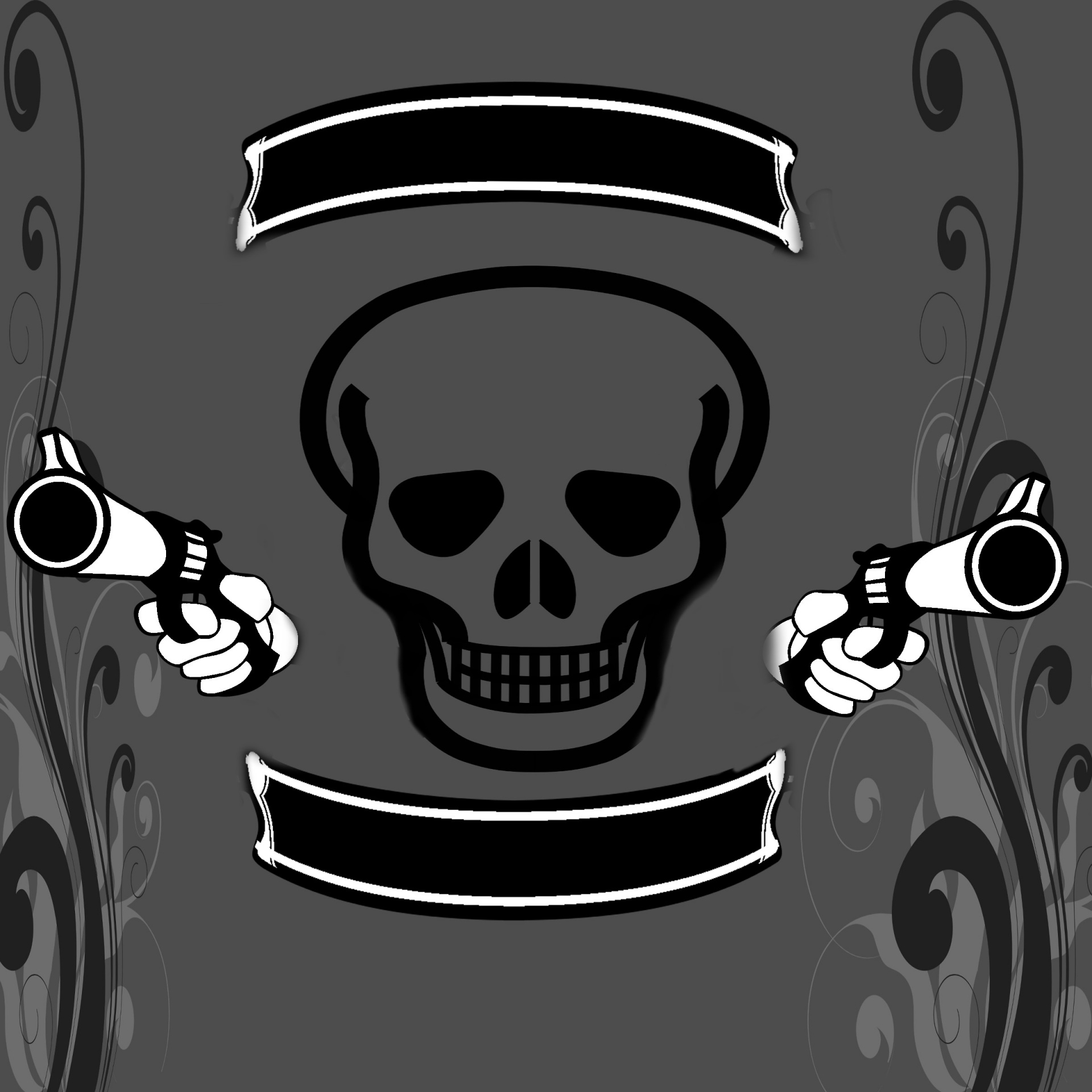 pistol dangerous deadly skull free photo