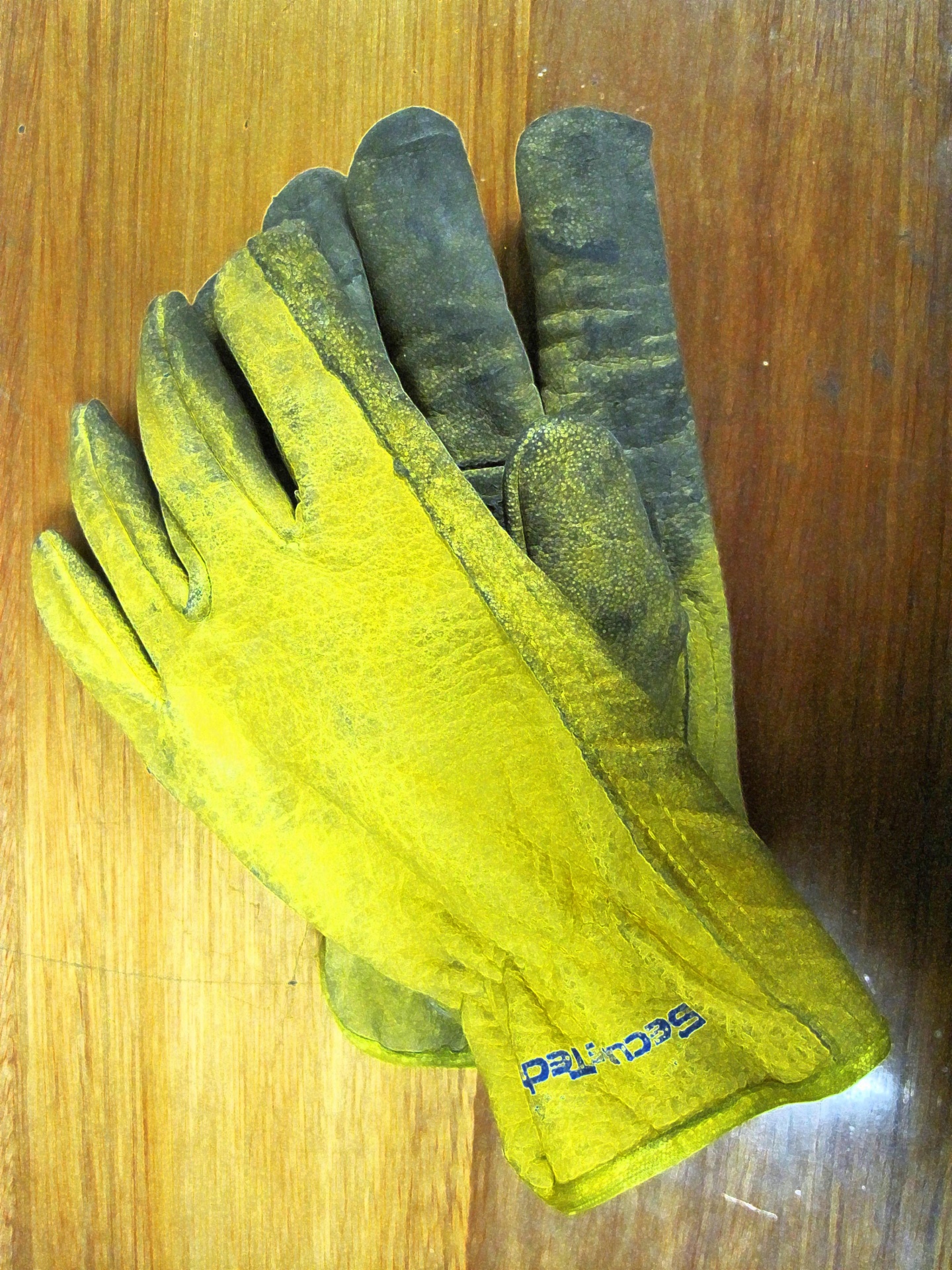 gloves heavy duty yellow free photo