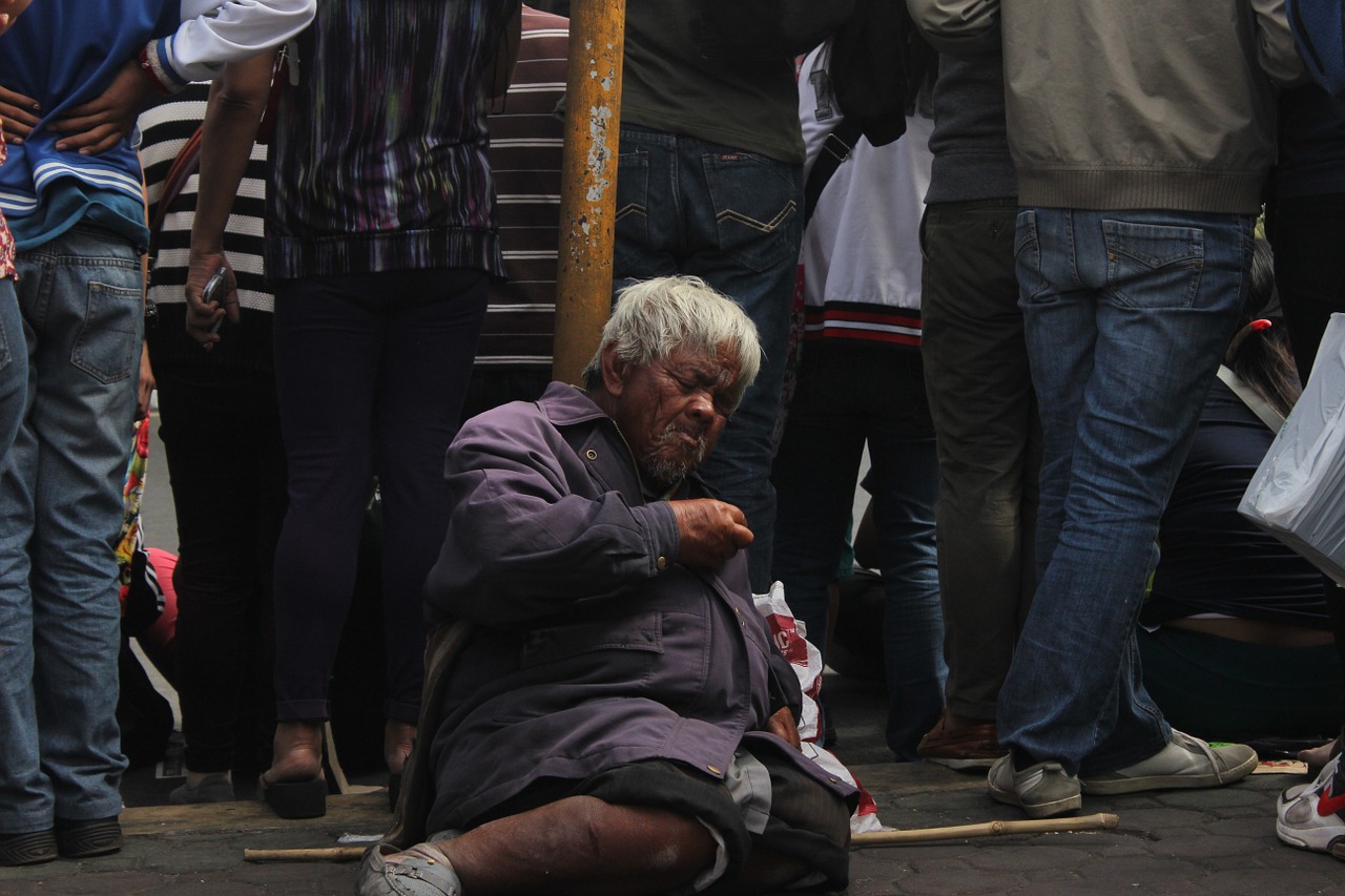 tourist beggar old free photo