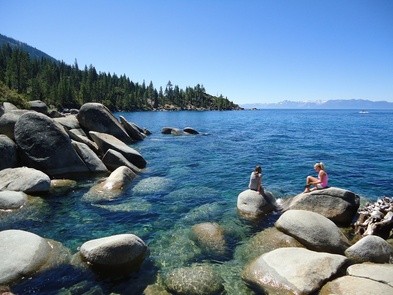 tourist bolders lake tahoe free photo