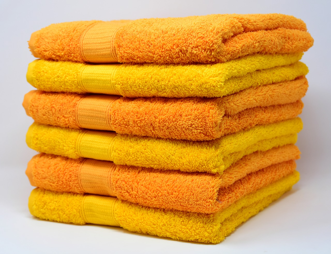towels yellow orange free photo