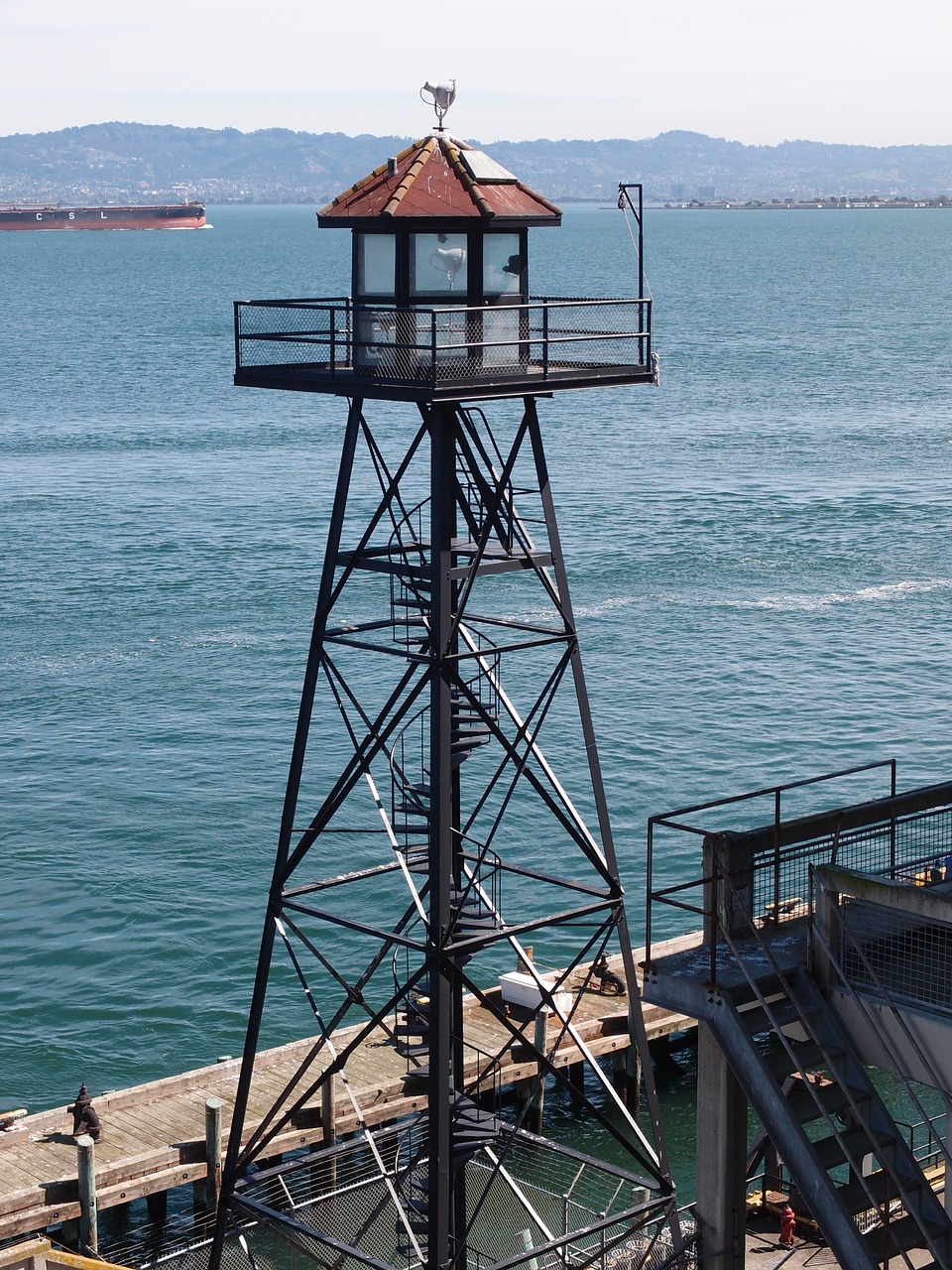 tower alcatraz ocean free photo