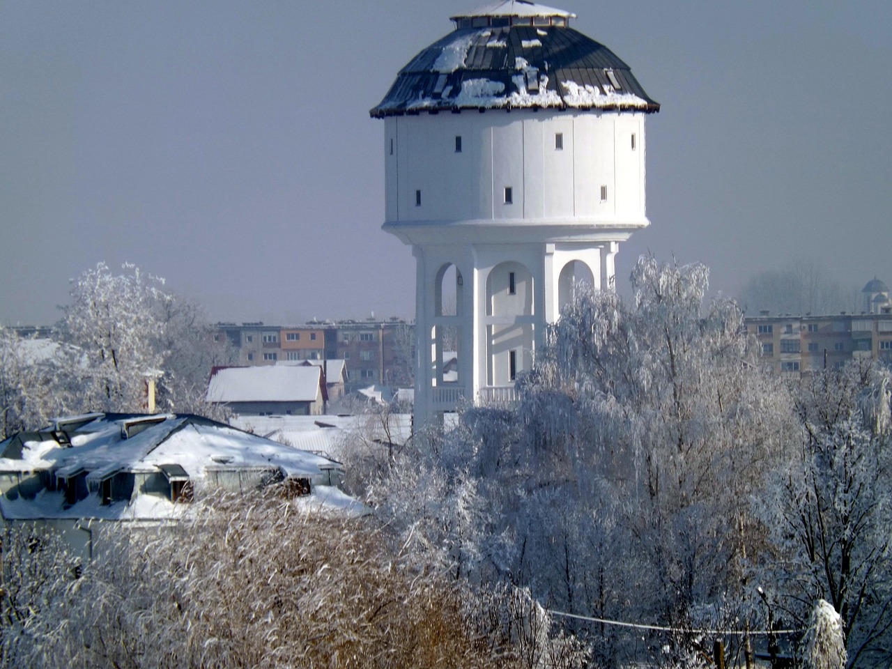 tower winter snow free photo