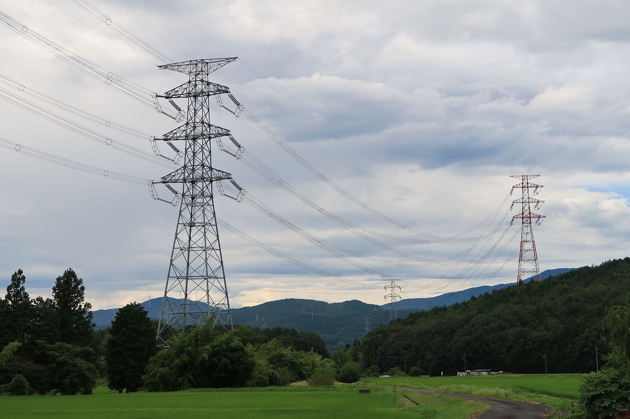 tower  power line  japan free photo