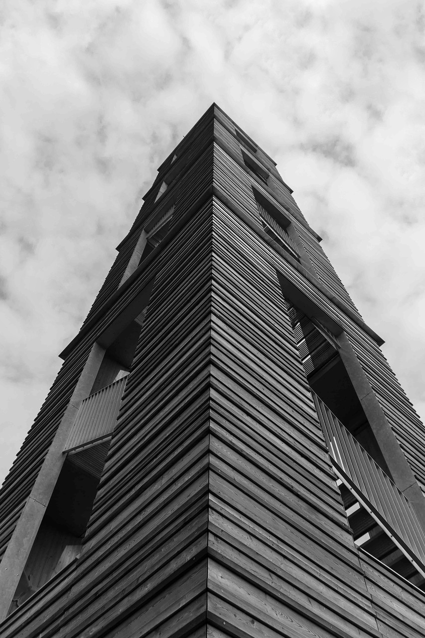 tower  black and white  architecture free photo