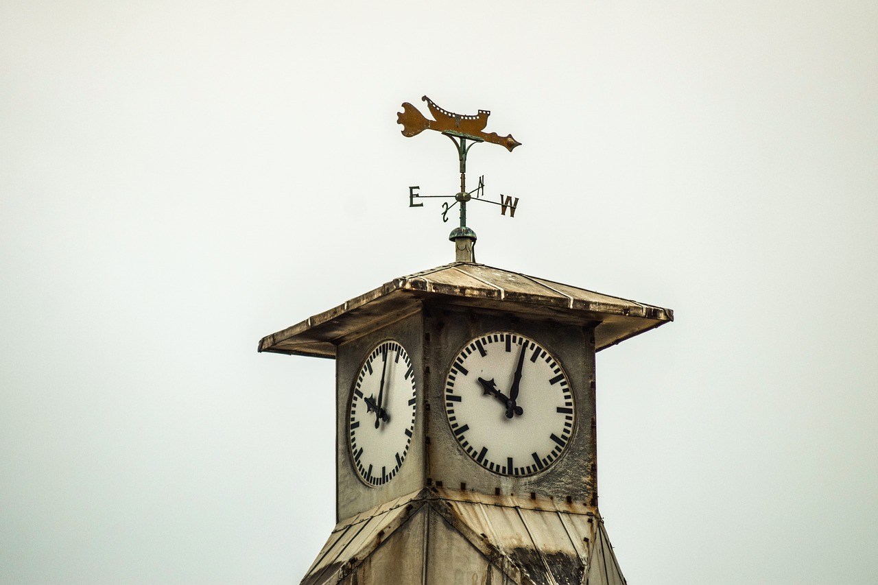 tower  clock  wind indicator free photo